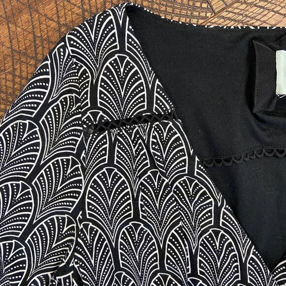 ANTHROPOLOGIE Maeve black white dress M - Picture 6 of 7